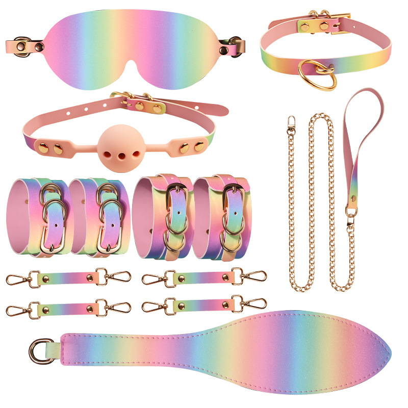Jiuai SM Bondage Set with Handcuffs, Ankle Cuffs, Blindfold, Paddle, Collar and Lead - Image 5