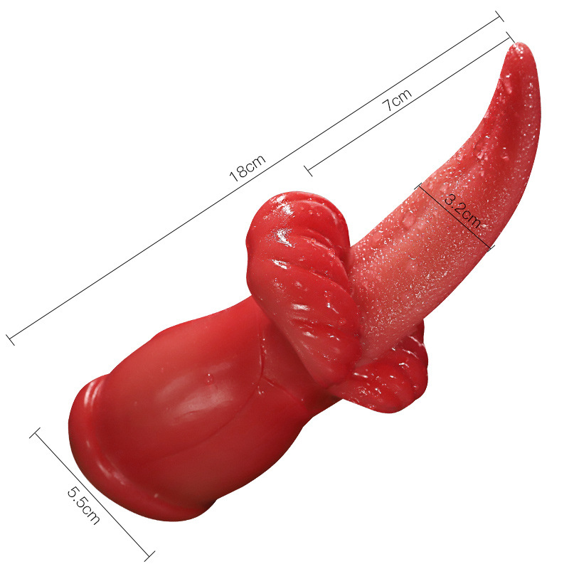 Jiuai Licking Tongue Vibrator for Women, Silicone Adult Massager with Insertable Design, Red - Image 5