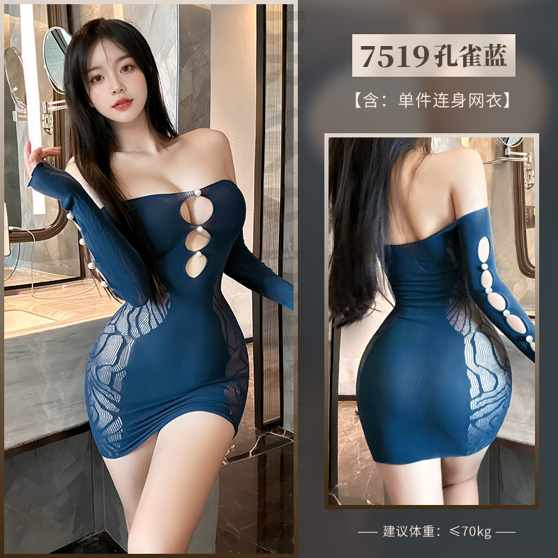 Feimu One-Piece Fishnet Lingerie, See-Through Open-Crotch Bodysuit for Date Night - Image 4