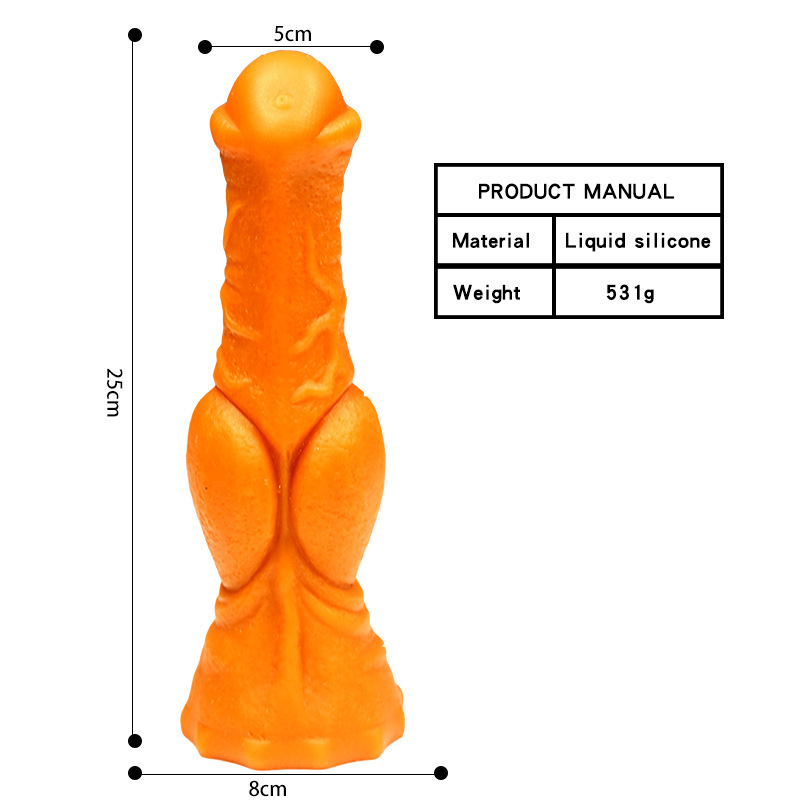 Jiuai Soft Silicone Dildo, Gold Flesh-Tone Adult Toy for Women - Image 3