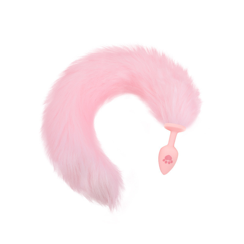 Fox Tail Silicone Anal Plug in Pink for Adult Couples - Image 5