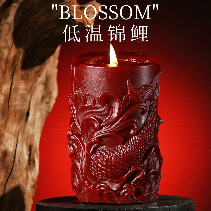 Low-Temperature Aromatherapy Massage Candle in Red, Soy Wax, Roman Style - Image 4
