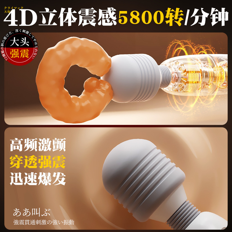 Mystery Girl AV Wand Vibrator in Aurora White with Liquid Silicone and One-Button Control - Image 2