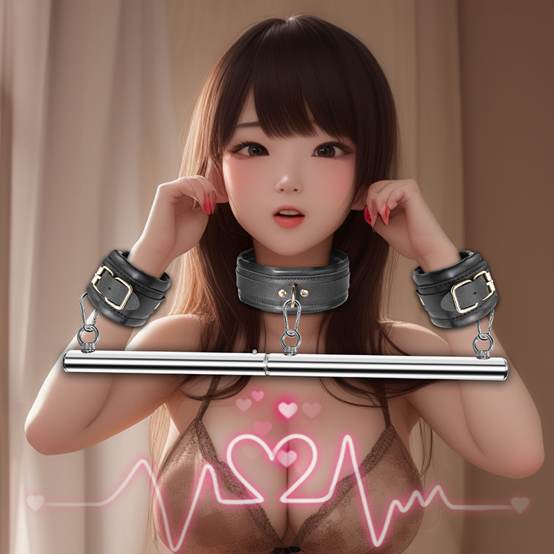 Jiuai Bondage Set with Contrast Color Handcuffs and Heart-shaped Red Candle - Image 2