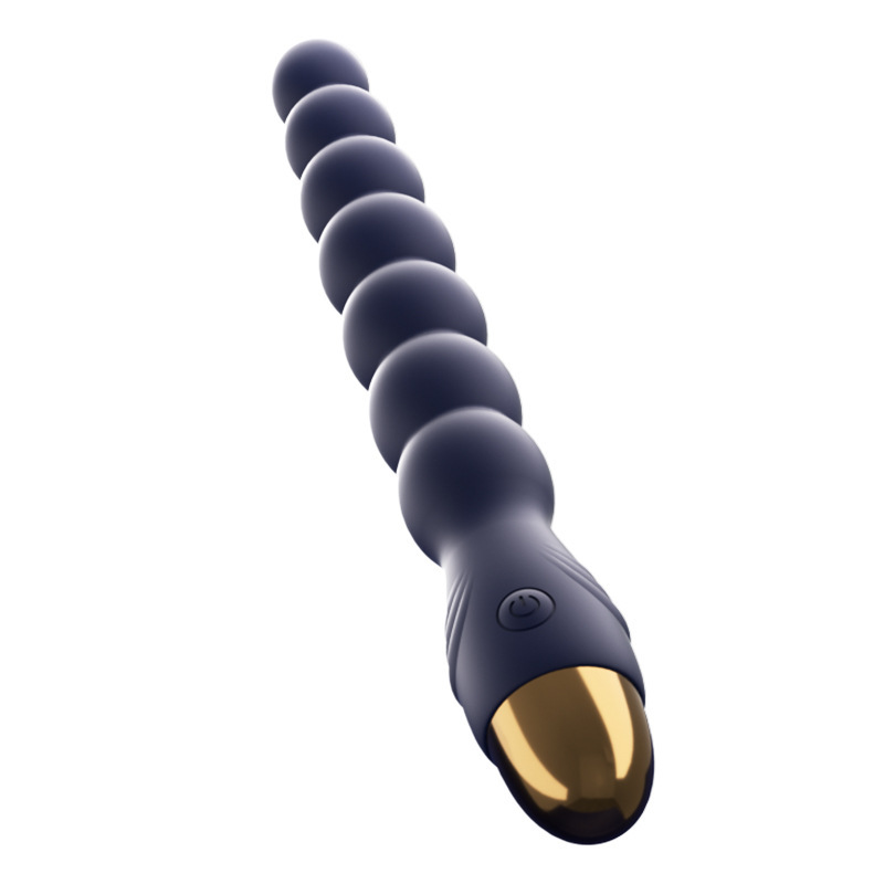 Rechargeable Silicone Vibrating Anal Beads with 7 Beads and Button Control - Image 4