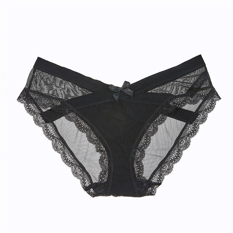 Women's Mesh Thong with Bow Detail, Sheer Japanese-Style Brief, White, One Size - Image 5