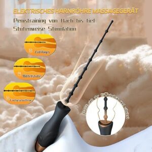 USB Rechargeable Vibrating Urethra Stick, 10-Frequency Silicone Sound for Men