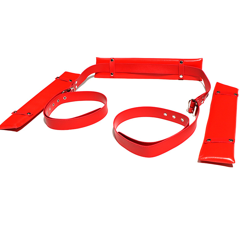 Jiuai SM Bondage Restraint Set with Hand and Foot Cuffs in Red - Image 5