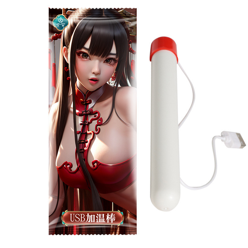 USB Rechargeable Heating Stick Toy Accessory, ABS Adult Wellness Prop, White - Image 2