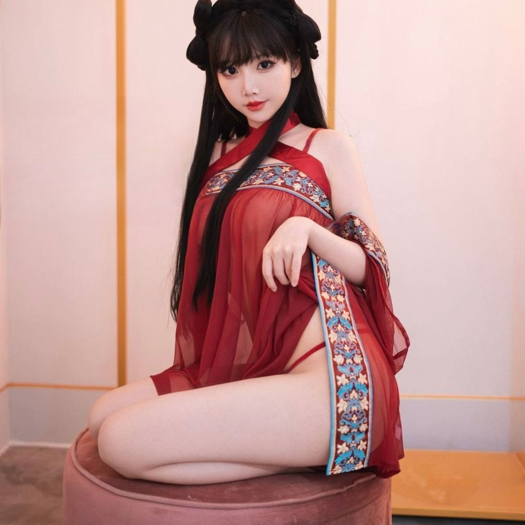 Costsize Plus Size Hanfu-Style Sheer Mesh Babydoll Set with Robe, Bandeau and Panty - Image 2