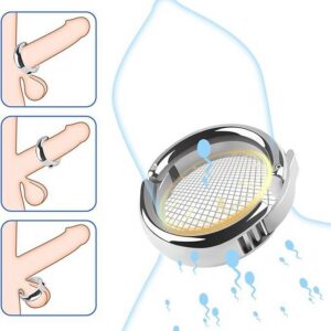 Metal Penis Weight Training Ring, Foreskin Restraint Lock Ring, Large Size