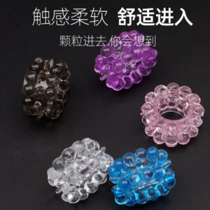 Silicone Sheep Eye Textured Penis Ring, Purple Soft-Touch Manual Cock Ring