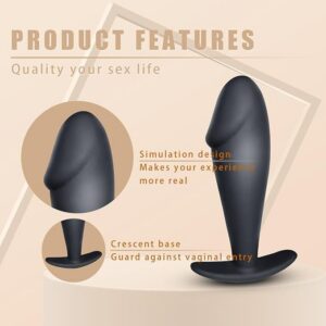 Silicone Anchor Anal Plug, Wearable Large Black Design for Adults