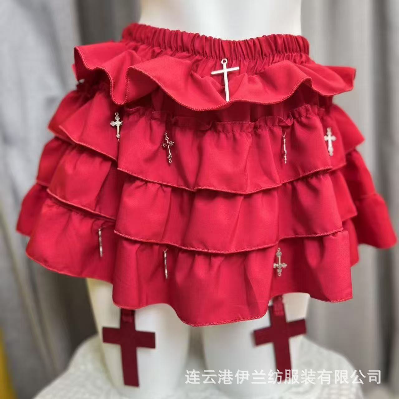 Sweet White Lace Puff Cake Half Skirt, High-Waist Slimming Cosplay Ballet Style - Image 2