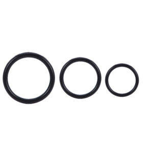 Silicone Triple Lock Ring Delay Ring for Men, Black Non-Vibrating Cock Ring