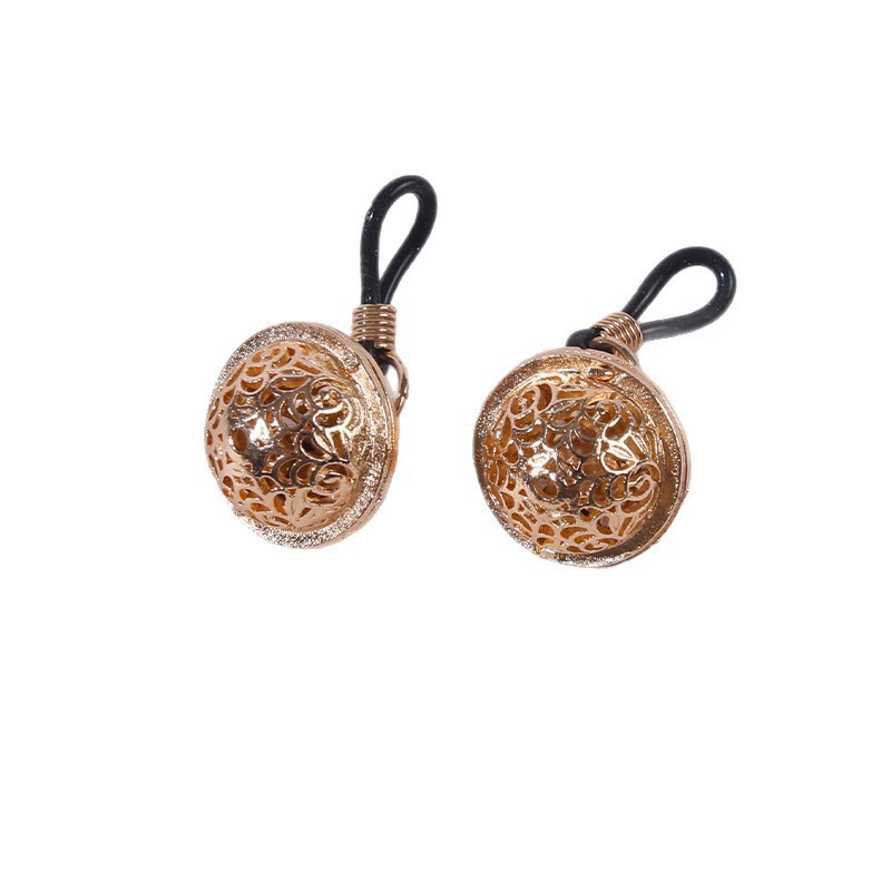 Gold Bell Nipple Clamps with Silicone Tips for Adult Sensory Play - Image 5