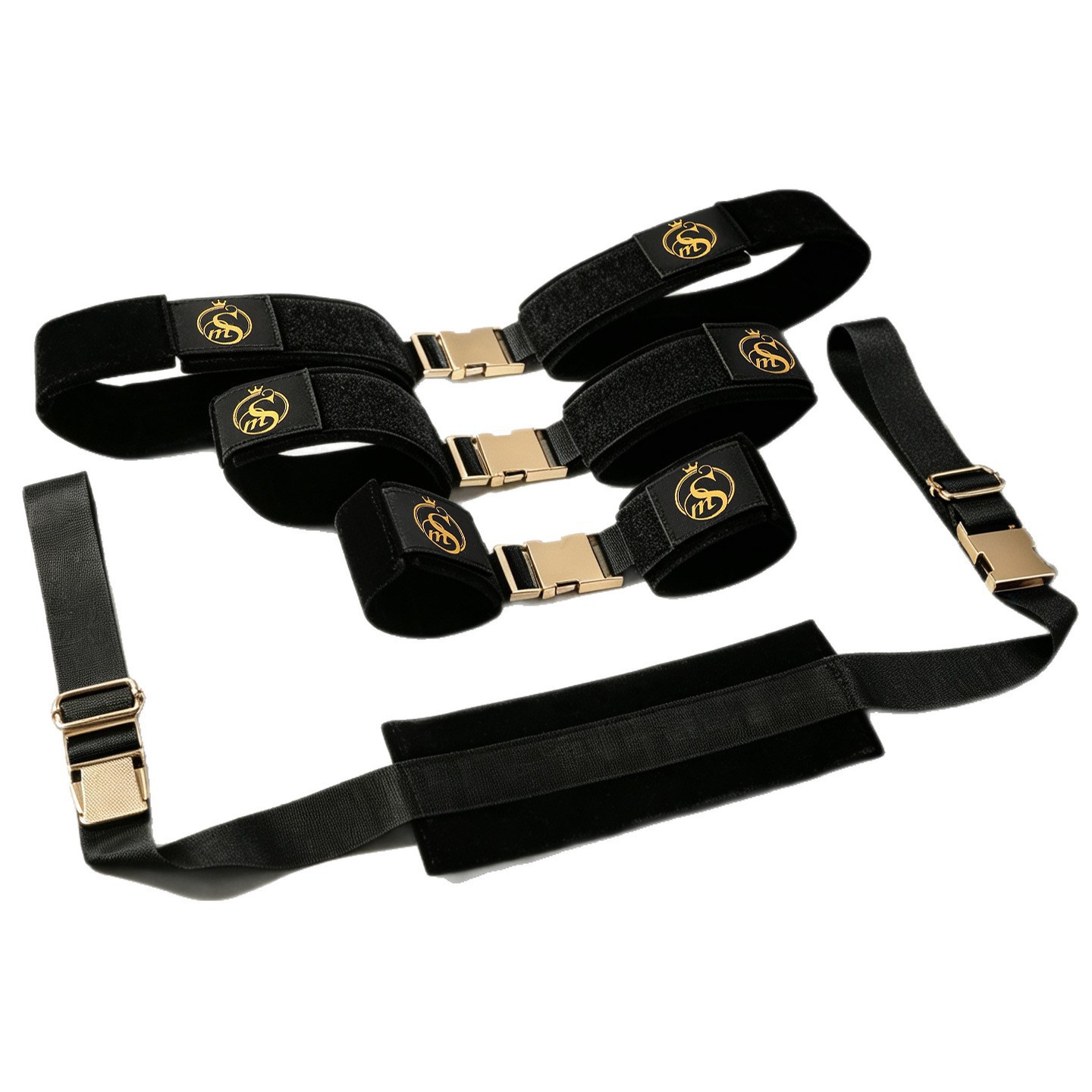 Buckle Split-Leg Restraint Set with Zinc Alloy Buckles, Black Bondage Kit for Couples - Image 5