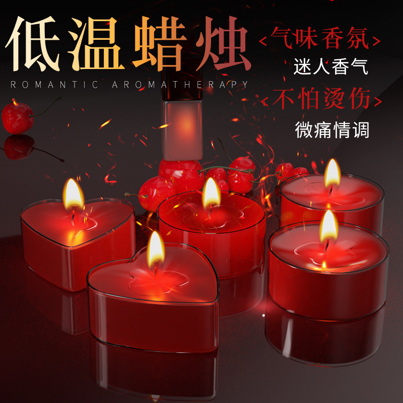Low-Temperature Massage Candle for Couples, Soy Wax, Red, Adult Sensory Play - Image 3