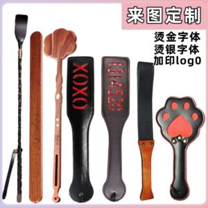 PU Leather Cat Paw Paddle for Couples Play, Pink SM Prop with Metal Accent