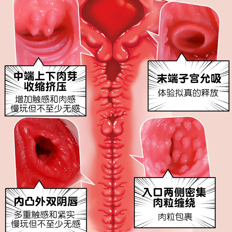 Jiuai Airplane Cup Inverted Hip Masturbator with Realistic Channel, Manual, TPE, Skin Tone - Image 3