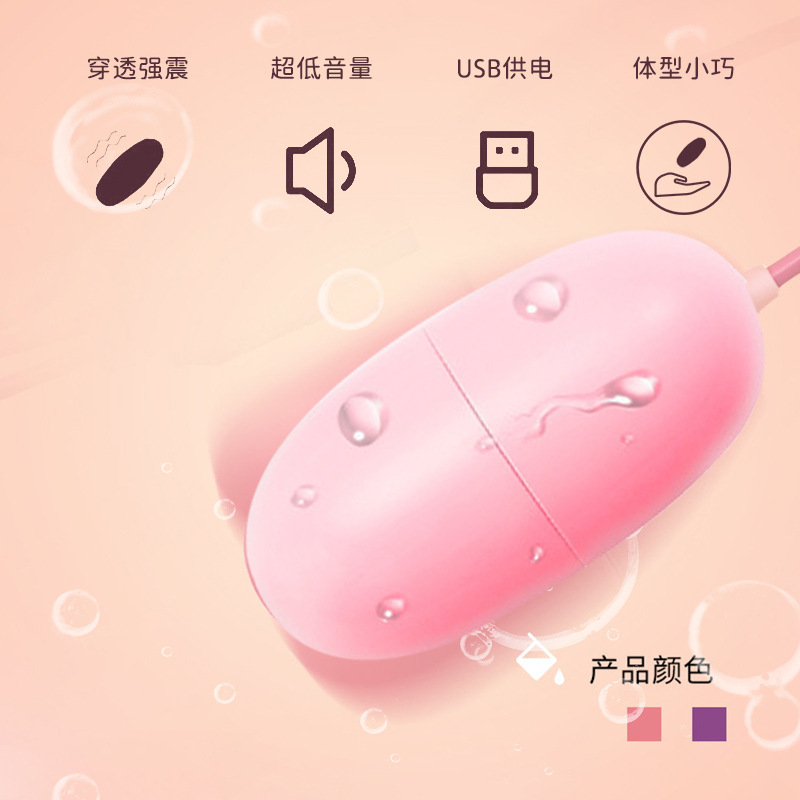 Huan Guo USB Single Vibrating Egg Rechargeable Pink ABS Adult Toy - Image 3