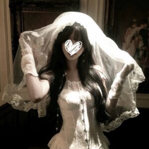 Long Single-Layer Lace Bridal Veil for Cosplay and Photo Shoots