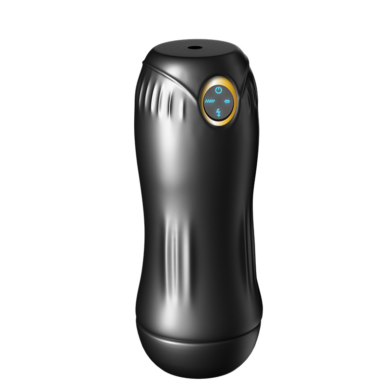 Electric Automatic Male Masturbator with Retractable Action, Vibration and Voice, ABS+TPE, Black - Image 5