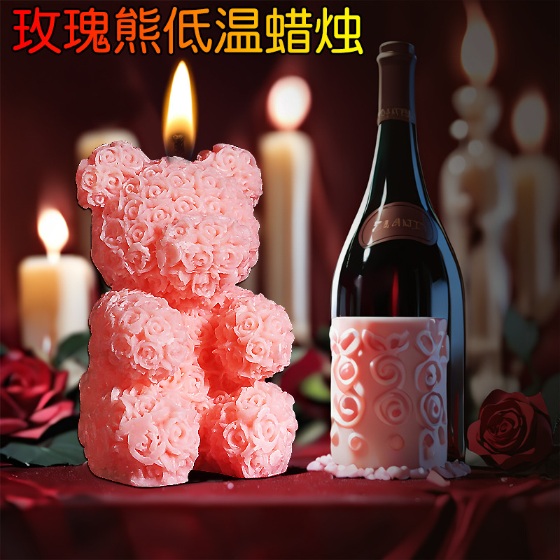Low-Temperature Massage Candle for Couples Play, Rose Design, Purple, Wax Body-safe Formula - Image 2