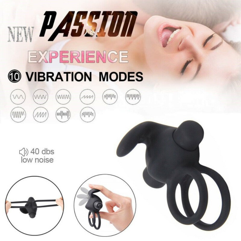 10-Frequency Rechargeable Remote-Control Vibrating Ring, Silicone Couples Ring for Clitoral Stimulation - Image 4