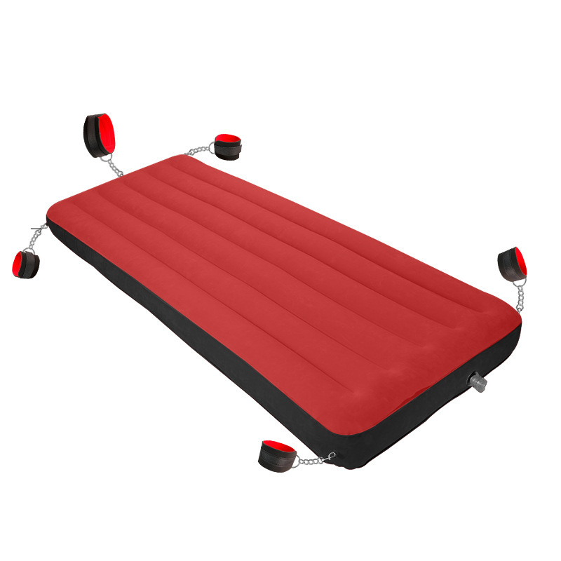 Inflatable Bondage Bed with Hand and Foot Cuffs, PVC Flocked Adult Couple Play Mattress - Image 5