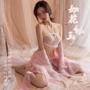 Chang'e Flying to the Moon Jade Rabbit Roleplay Costume Set with Cape, Dress and Thong