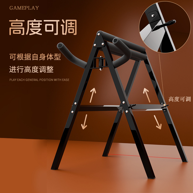 Jiuai SM Bondage Set with Metal Sex Chair Frame and Black Silicone Ball Gag - Image 3