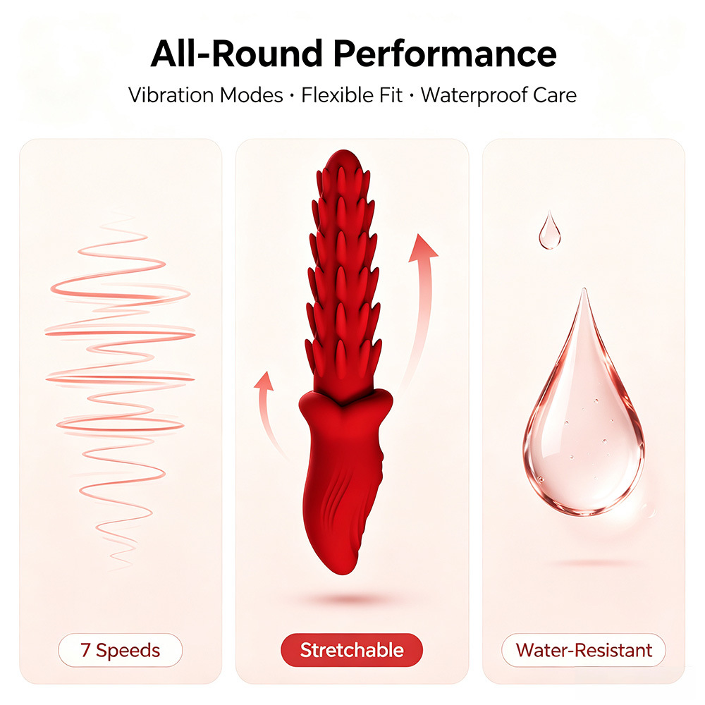 Liquid Silicone Vibrator, 7-Frequency Vibration, USB-C Rechargeable Adult Toy - Image 2