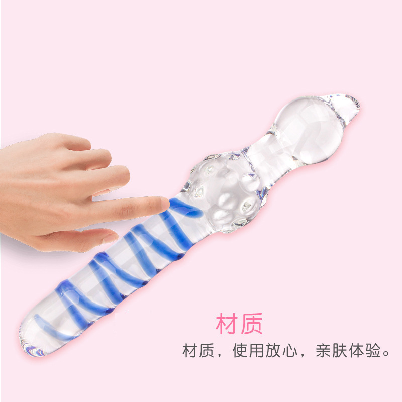 Crystal Glass Anal Plug, D-Style Colored Glass Wand for Temperature Play - Image 4