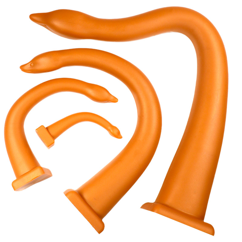 Jiuai Silicone Special-Shaped Anal Plug with 20ml Lubricant, Gold - Image 5