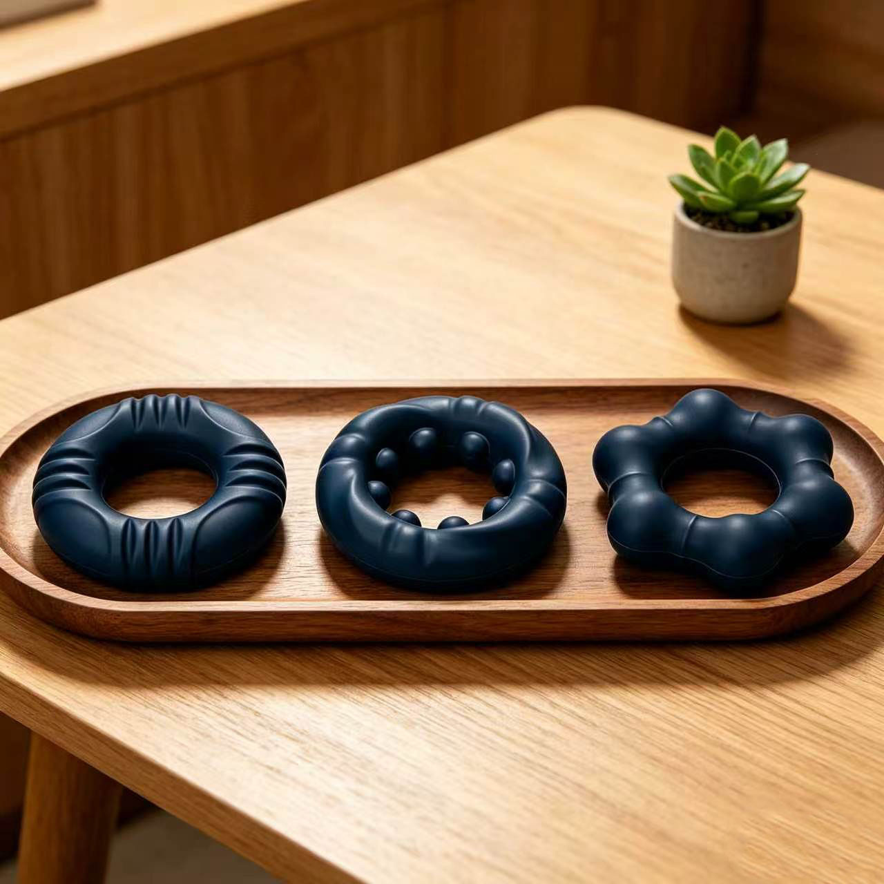 Men's Liquid Silicone Delay Ring, Hexagon Design, Non-Vibrating Couples Wearable - Image 3