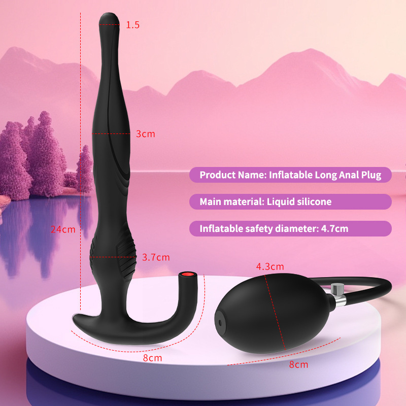 Slim Inflatable Prostate Massager with Animal-Shaped Design, Button-Controlled Silicone Anal Expander - Image 4
