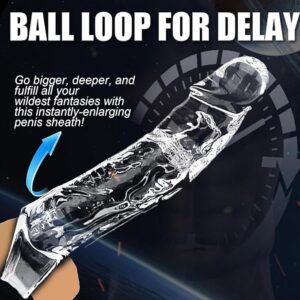 TPE Wolf-Tooth Penis Sleeve, Textured Delay Cover, Manual Adult Toy