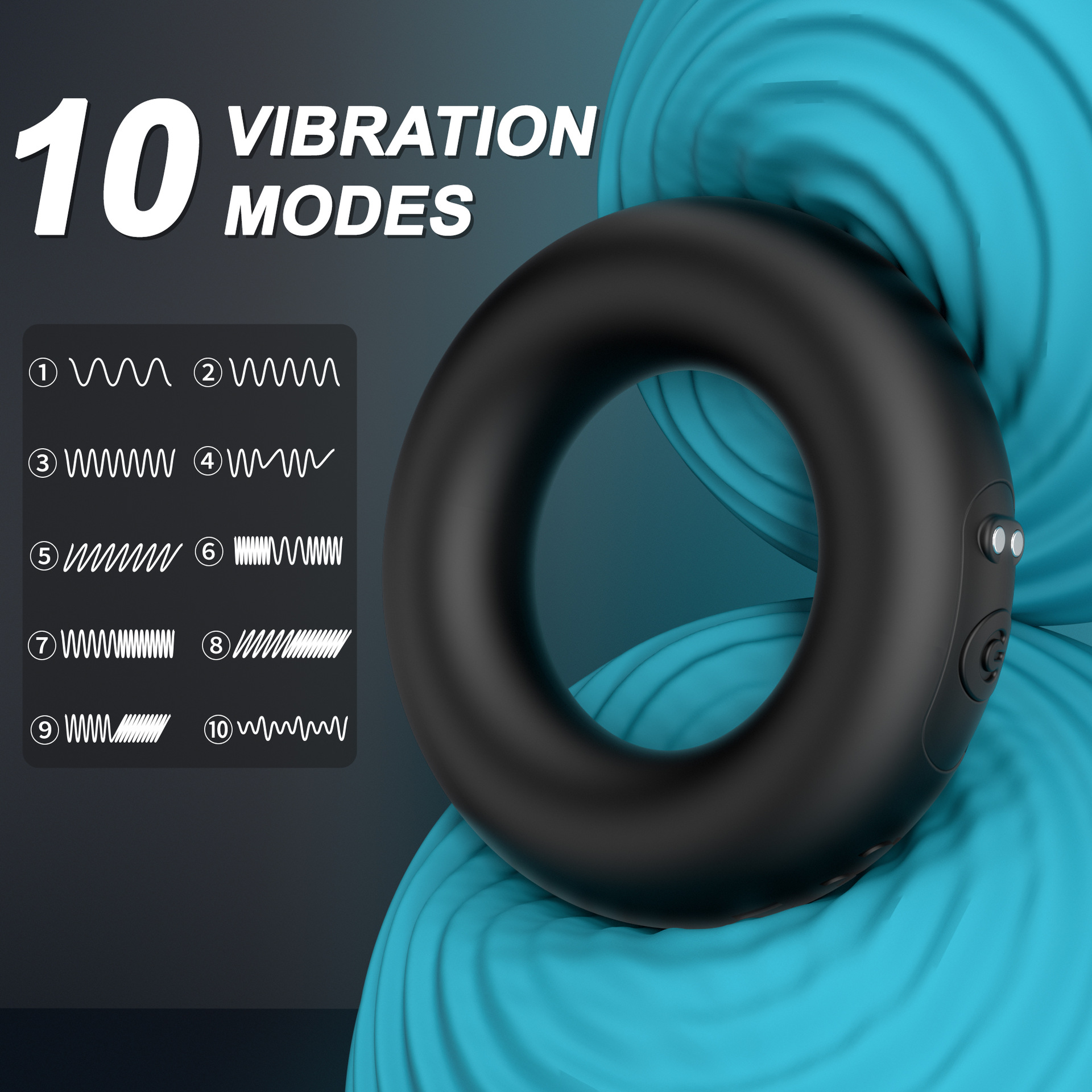 JK012 Vibrating Cock Ring, Remote-Control Silicone Couples Vibrator, White - Image 2