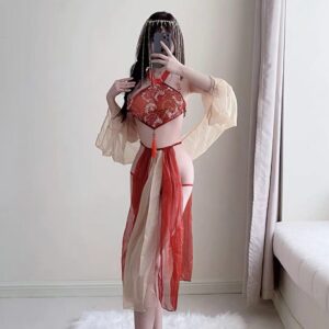 Dunhuang Flying Dancer Costume Set with Cape, Skirt and Panties