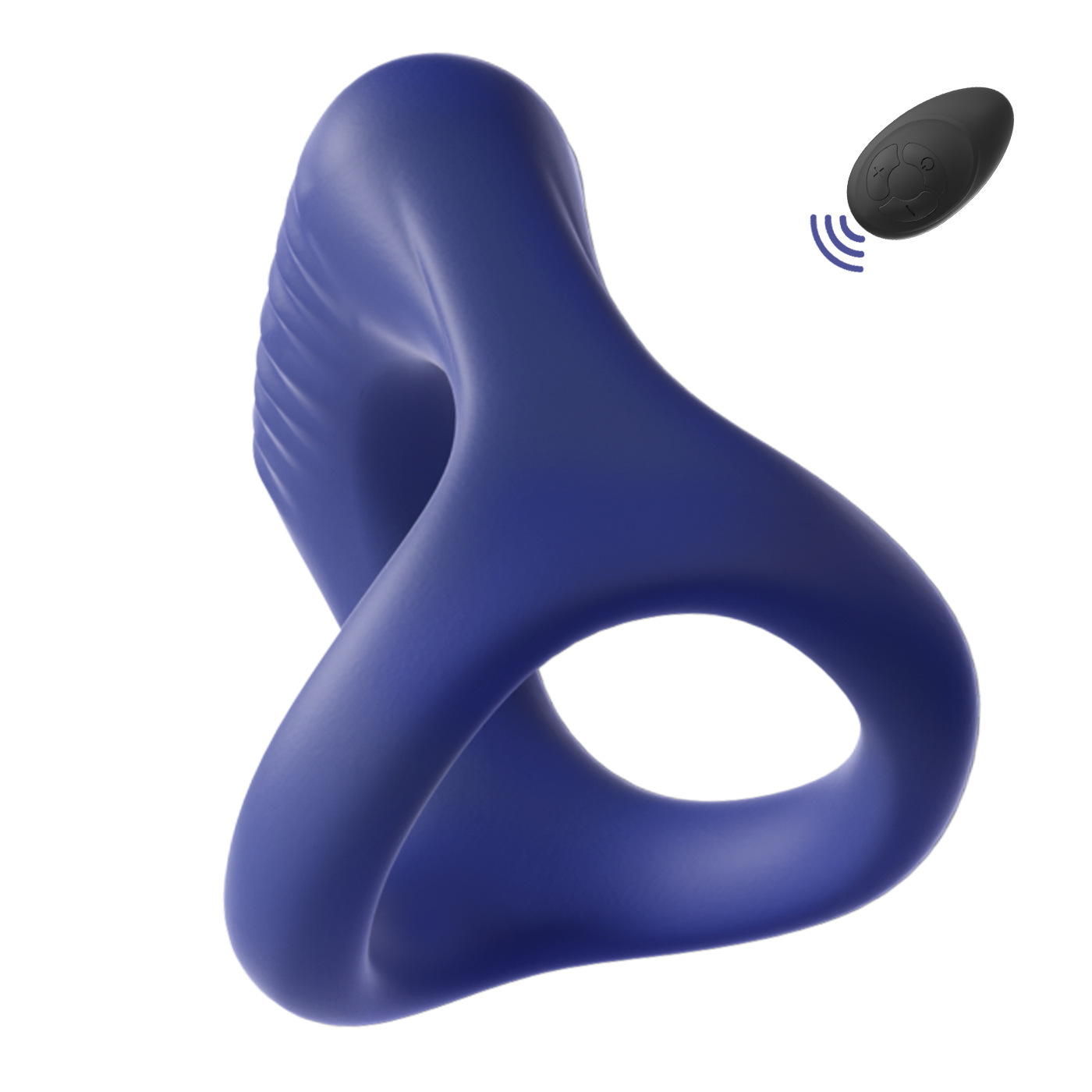 Remote Control Vibrating Cock Ring with Desensitizing Bead Insert, Rechargeable Silicone Delay Ring - Image 5