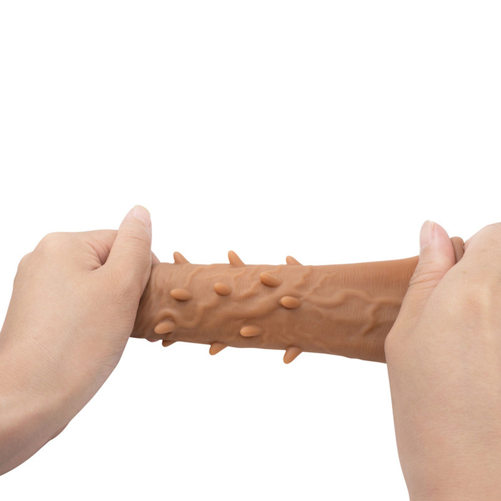 Lock-On Condom Sleeve for Men, Textured TPE Extension, Manual Couple's Toy - Image 4