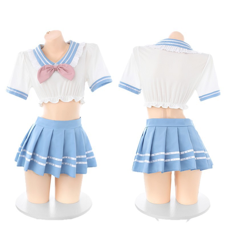 Feimu Selects JK Uniform Costume Set with Pleated Skirt, Tie and Thong - Image 5