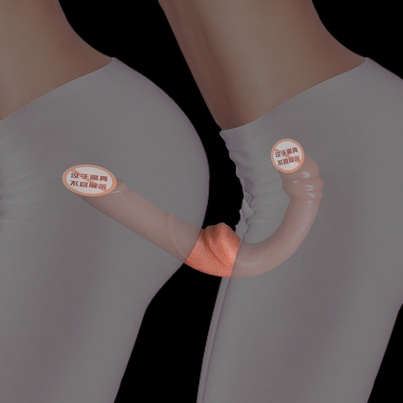 Special-Shaped Double-Headed Silicone Dildo in Flesh Tone for Adult Use - Image 3