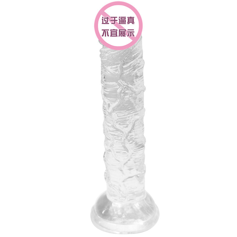 Jiuai Crystal Transparent Dildo for Women, Soft TPE Adult Toy, Large Size - Image 5