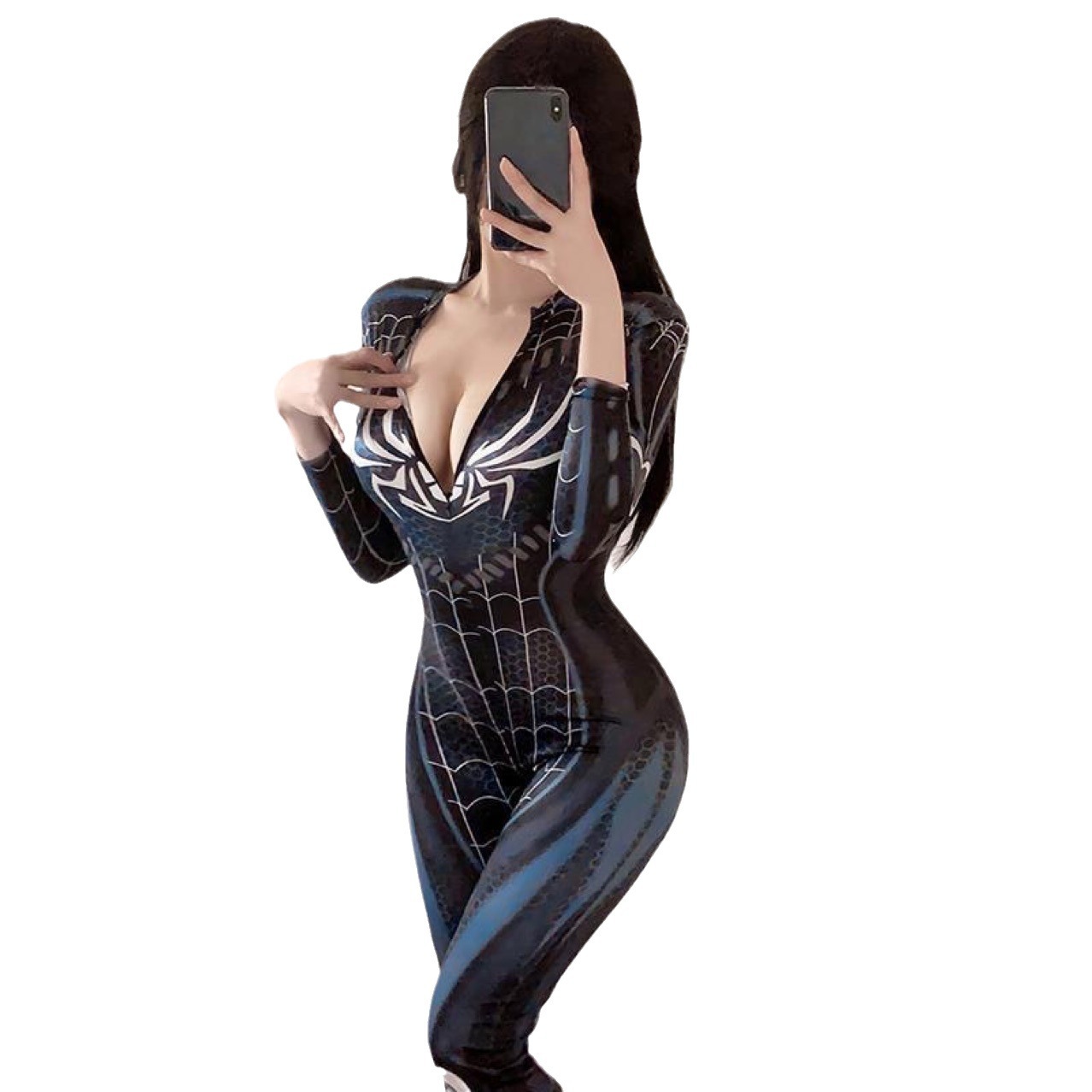 Spider-Man Open-Crotch Jumpsuit Costume Polyester Role-Play Lingerie for Women - Image 4