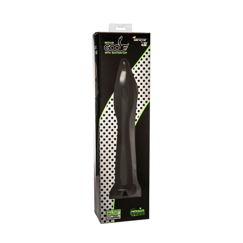 Extra-Large PVC Anal Plug Dildo, 37.5 cm Black-Brown, Suction-Friendly Base - Image 2