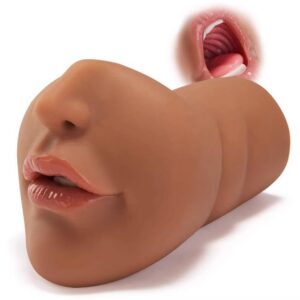 Thomas Single-Channel Manual Masturbator with Realistic Oral Design, TPE Skin-Tone Sleeve