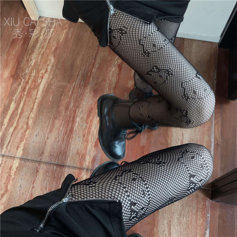 Hand-Tearable Fishnet Pantyhose, Black Lace-Trim Stockings, One Size, No-Remove Design - Image 4