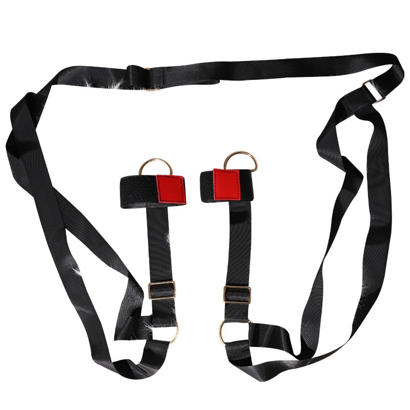 Bed Restraint Set with Alloy Clips, Black Polyester Bondage Kit for Couples - Image 5